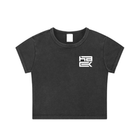 CROP TOP - BLACK ACID WASHED
